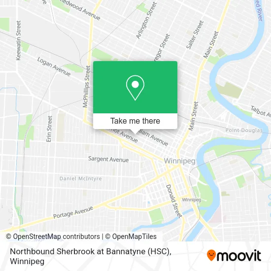 Northbound Sherbrook at Bannatyne (HSC) map