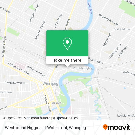 Westbound Higgins at Waterfront map