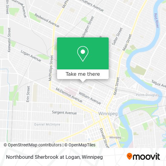 Northbound Sherbrook at Logan map