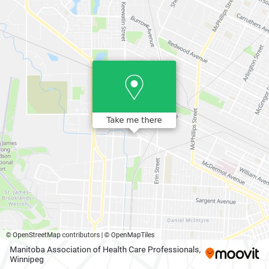 Manitoba Association of Health Care Professionals map