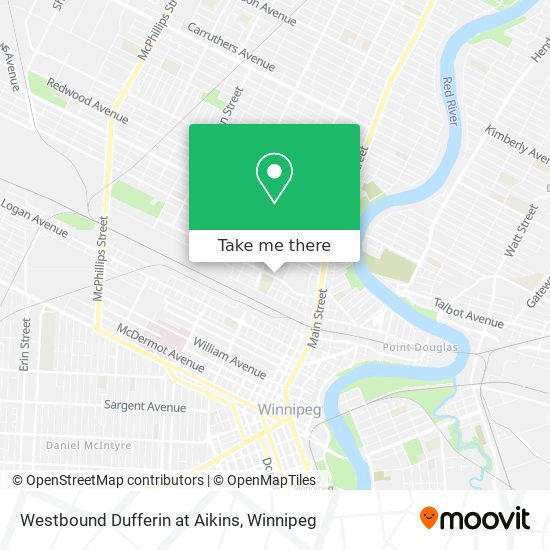 Westbound Dufferin at Aikins map