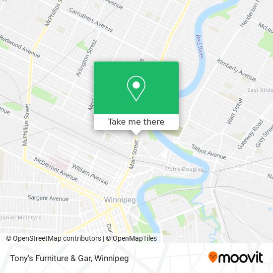 Tony's Furniture & Gar map