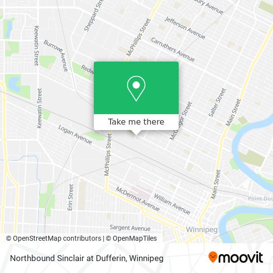 Northbound Sinclair at Dufferin map