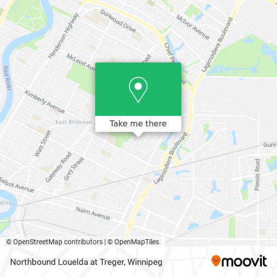 Northbound Louelda at Treger map