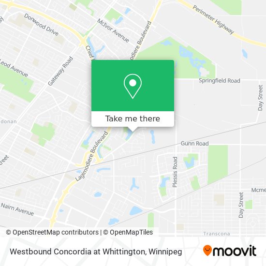 Westbound Concordia at Whittington map