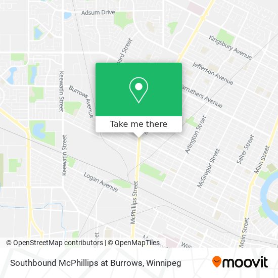 Southbound McPhillips at Burrows map