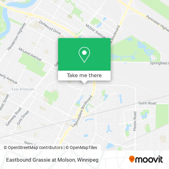 Eastbound Grassie at Molson map