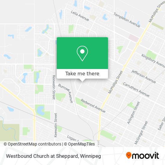 Westbound Church at Sheppard map