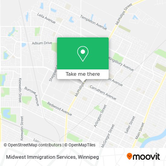 Midwest Immigration Services map