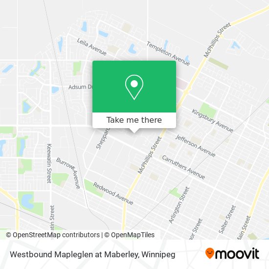 Westbound Mapleglen at Maberley map