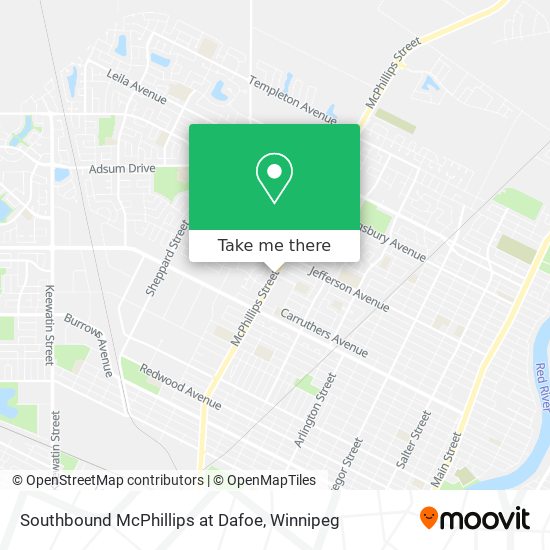 Southbound McPhillips at Dafoe map
