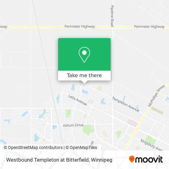 Westbound Templeton at Bitterfield map