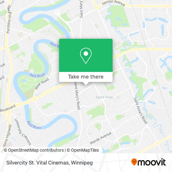 Silvercity St. Vital Cinemas map