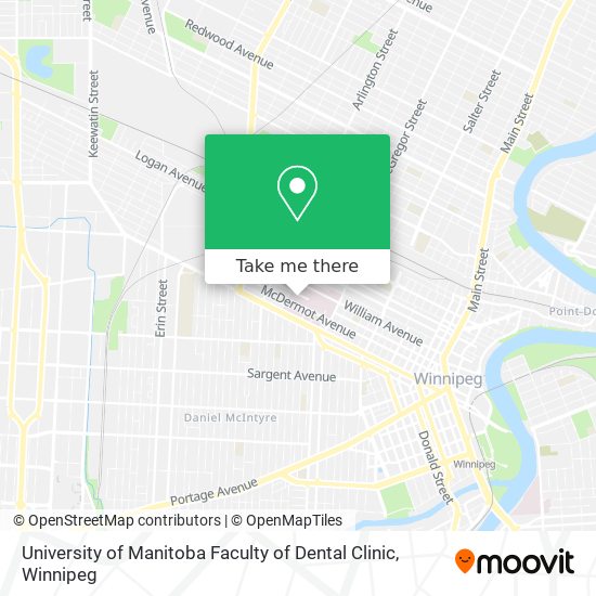 University of Manitoba Faculty of Dental Clinic map