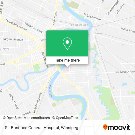 St. Boniface General Hospital map