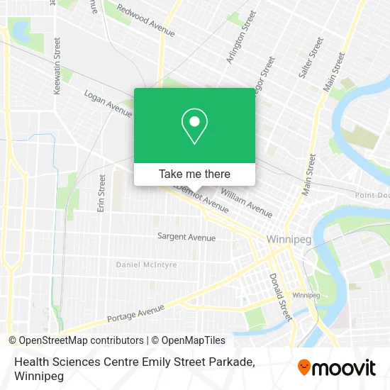Health Sciences Centre Emily Street Parkade map