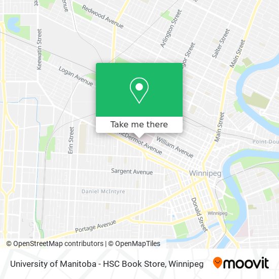 University of Manitoba - HSC Book Store map