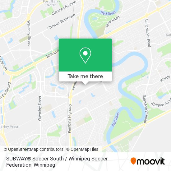 SUBWAY® Soccer South / Winnipeg Soccer Federation map