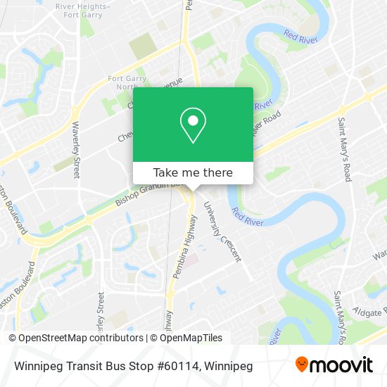 Winnipeg Transit Bus Stop #60114 map