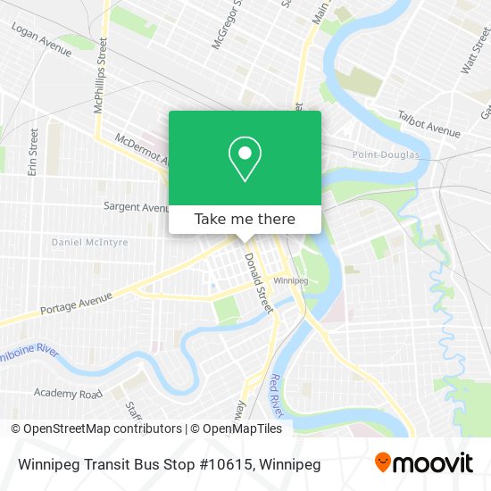 Winnipeg Transit Bus Stop #10615 plan