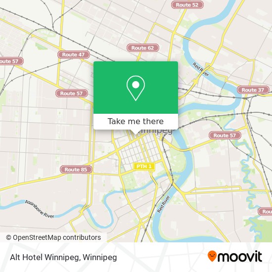 Alt Hotel Winnipeg map