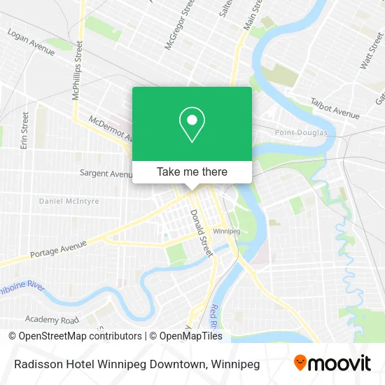 Radisson Hotel Winnipeg Downtown map