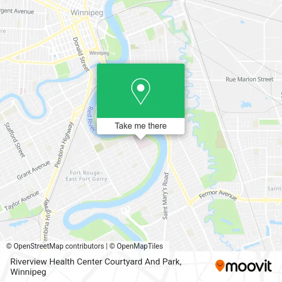 Riverview Health Center Courtyard And Park map