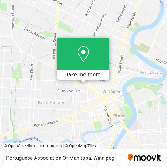 Portuguese Association Of Manitoba map