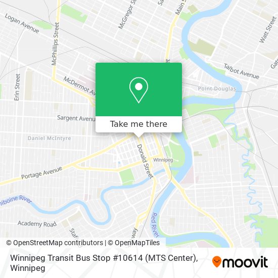 Winnipeg Transit Bus Stop #10614 (MTS Center) plan