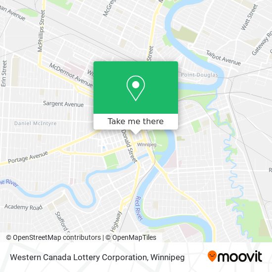 Western Canada Lottery Corporation map