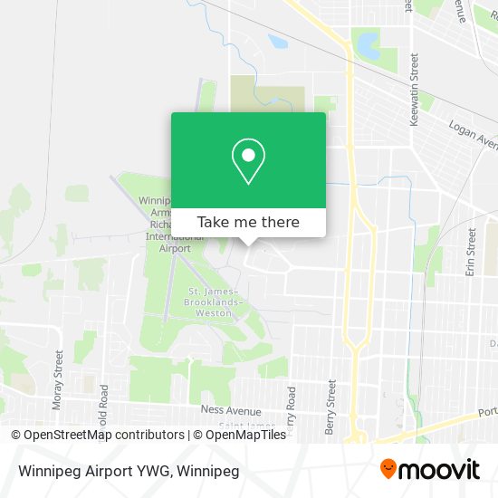 Winnipeg Airport YWG map