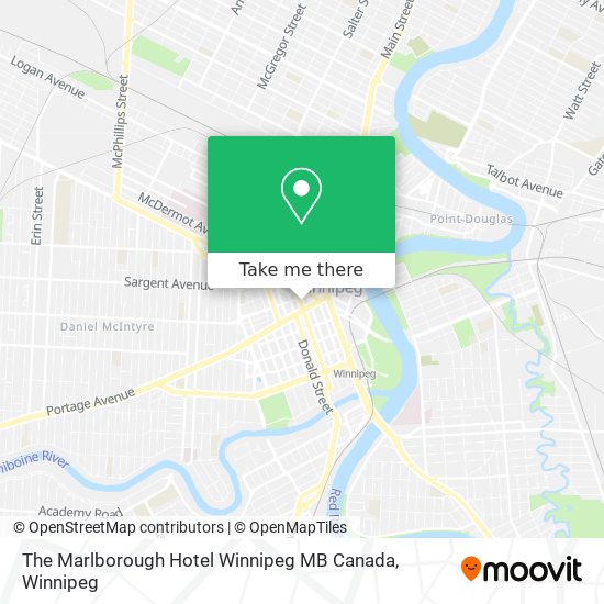 The Marlborough Hotel Winnipeg MB Canada map