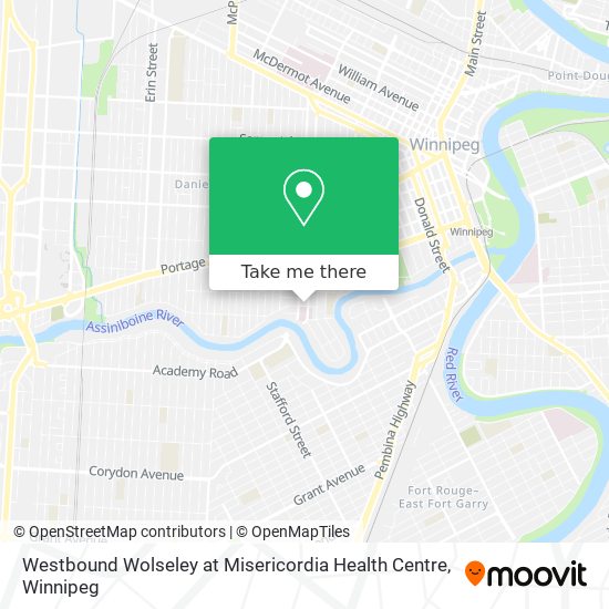 Westbound Wolseley at Misericordia Health Centre map