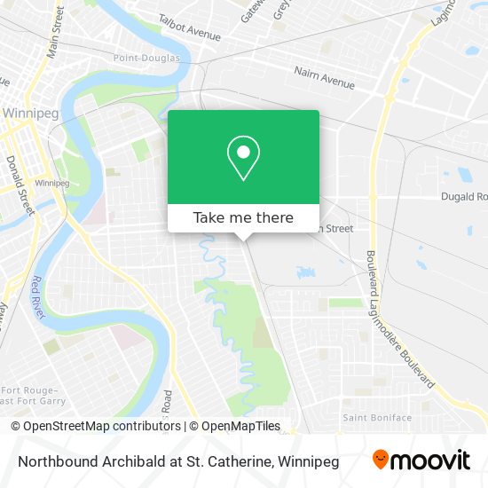 Northbound Archibald at St. Catherine map