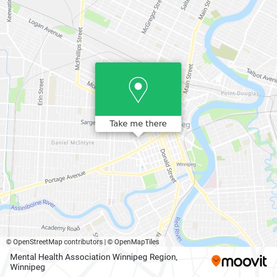 Mental Health Association Winnipeg Region map