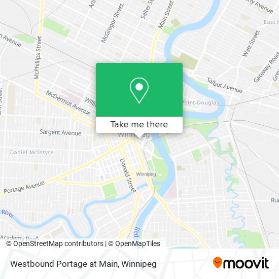 Westbound Portage at Main map