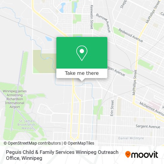 Peguis Child & Family Services Winnipeg Outreach Office map