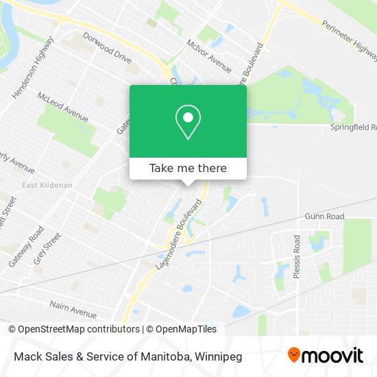 Mack Sales & Service of Manitoba map