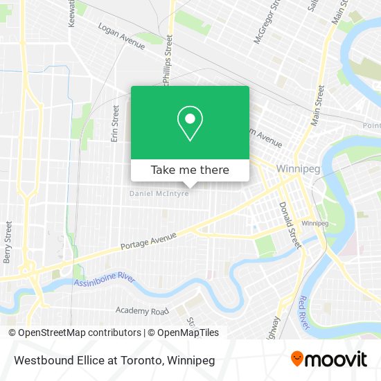 Westbound Ellice at Toronto map