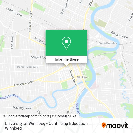 University of Winnipeg - Continuing Education map