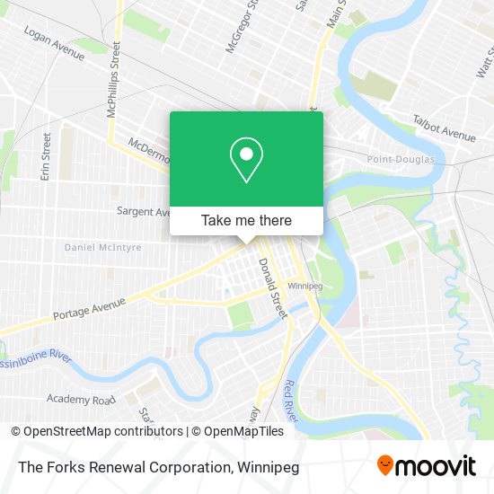 The Forks Renewal Corporation map