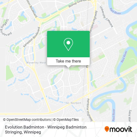 Evolution Badminton - Winnipeg Badminton Stringing map