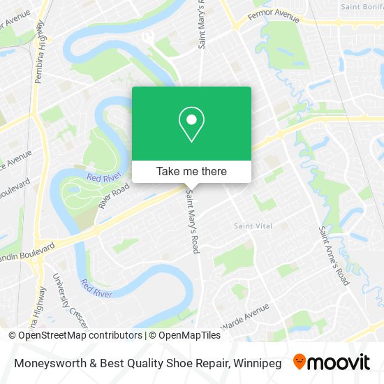 Moneysworth & Best Quality Shoe Repair map