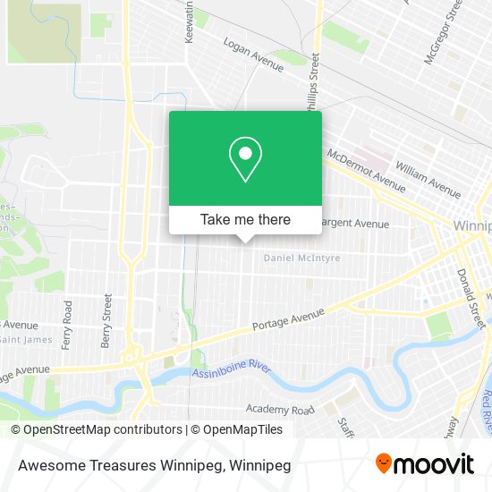 Awesome Treasures Winnipeg map