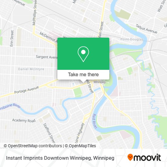Instant Imprints Downtown Winnipeg map
