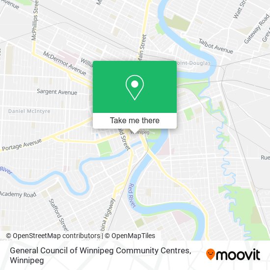 General Council of Winnipeg Community Centres map
