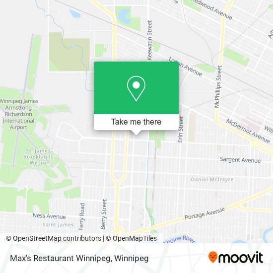 Max's Restaurant Winnipeg map