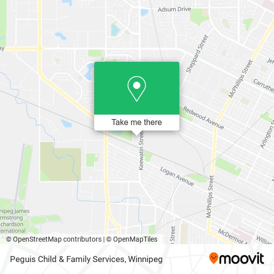 Peguis Child & Family Services map