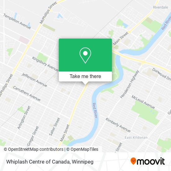Whiplash Centre of Canada map