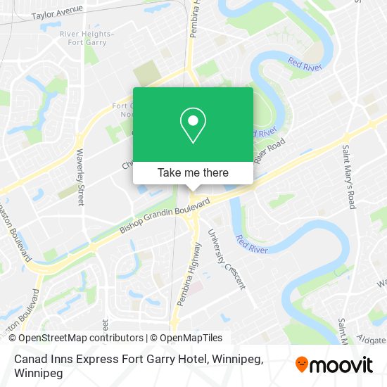 Canad Inns Express Fort Garry Hotel, Winnipeg map